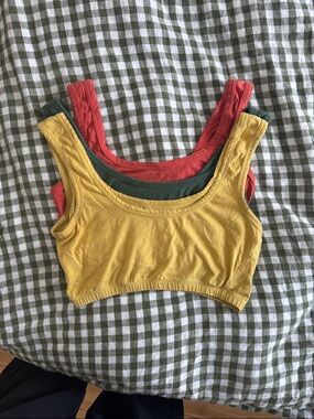 ARQ bra bundle! Women’s Scoop Neck Organic Cotton Bra in Yellow, Green & Red